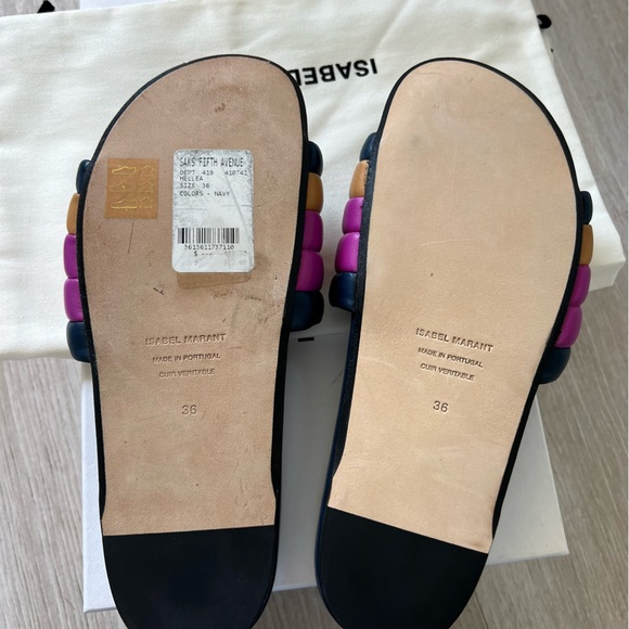NEW in Box Isabel Murant Waikiki Helleah Striped Leather Slides Sandals Size 6 - Picture 10 of 10